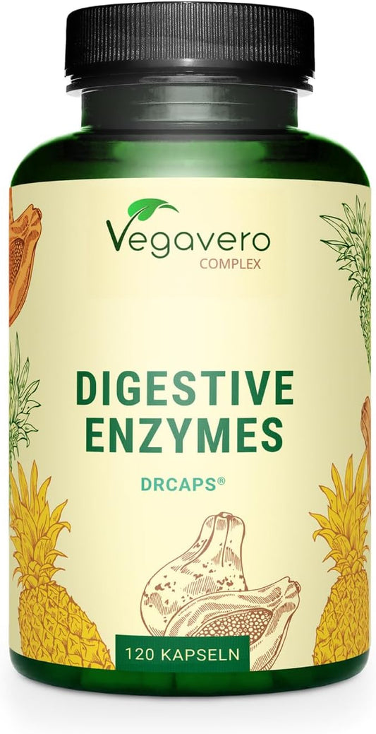 Digestive Enzyme Supplements | 100% Plant-Based |120 Capsules | Vegan